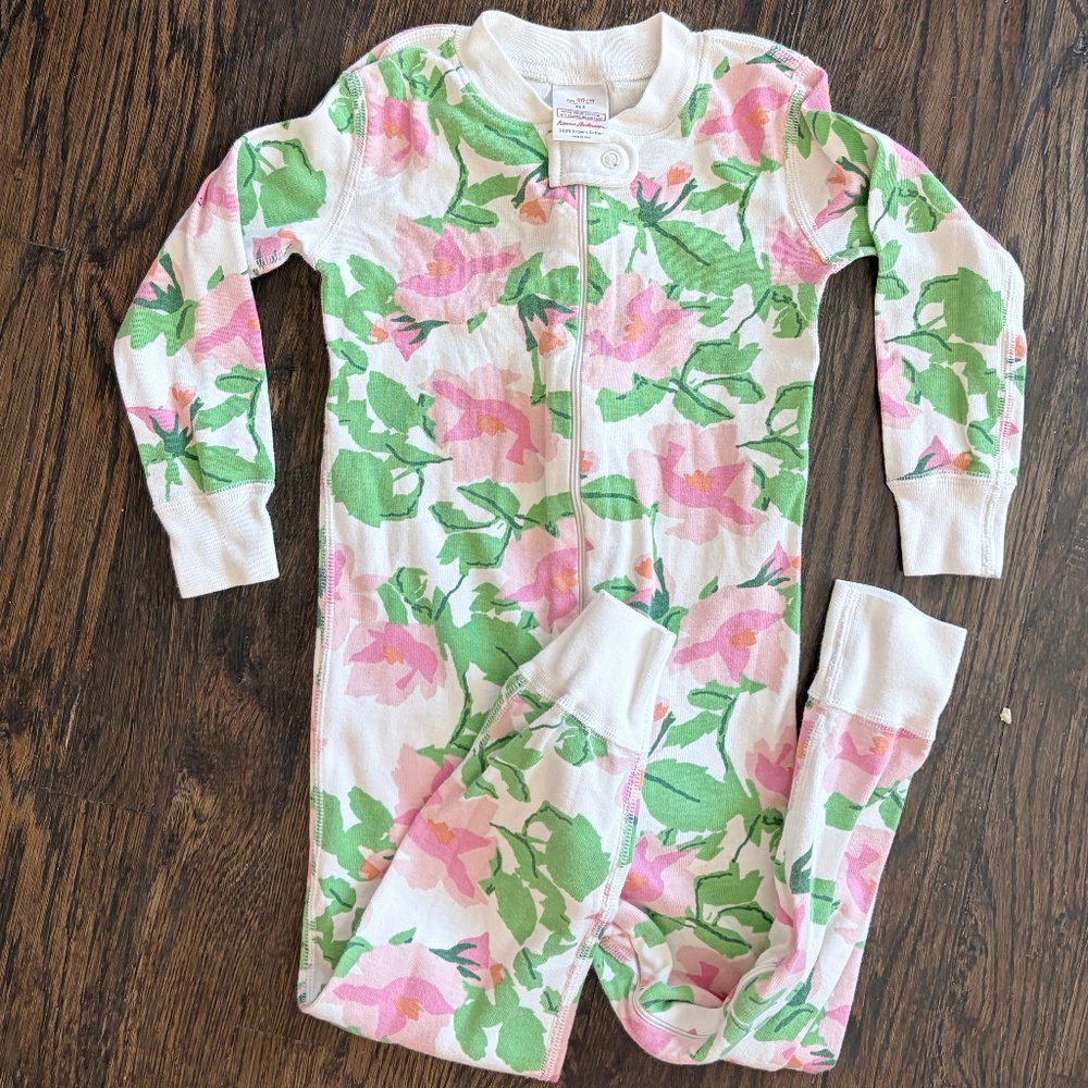 Hanna Andersson flower pajamas sz 3t
